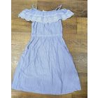 134-es fehér-kék csíkos pántos madeirás ruha - H&M