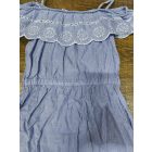 134-es fehér-kék csíkos pántos madeirás ruha - H&M