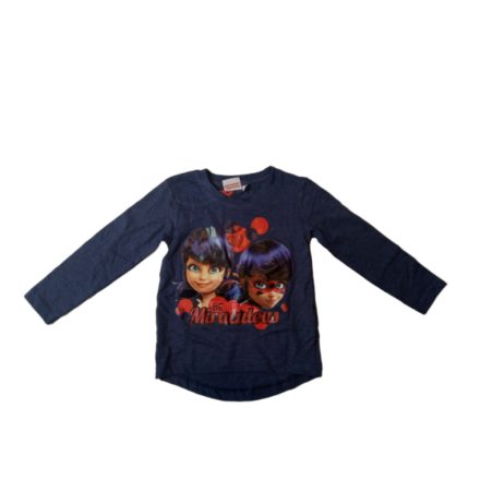 92-es szürkéskék pamutfelső - Miraculous - Csodálatos Katicabogár - ÚJ