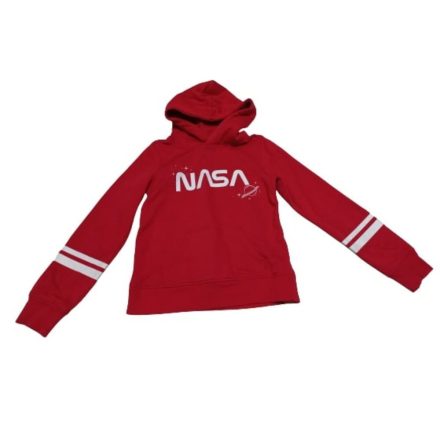 134-140-es piros kapucnis lány pulóver - Nasa - H&M