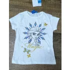 104-es fehér póló kék és arany mintával - Jégvarázs - Frozen - ÚJ