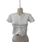 170-es fehér madeirás ujjú póló, top - H&M