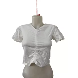 170-es fehér madeirás ujjú póló, top - H&M