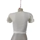 170-es fehér madeirás ujjú póló, top - H&M