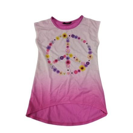 122-128-as rózsaszín-pink békejeles póló - George