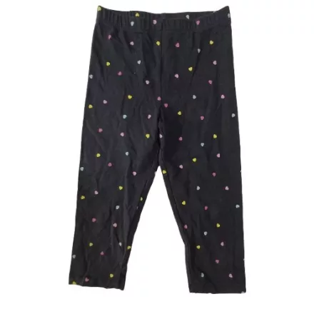 122-es fekete szivecskés térdig érő leggings, rövidnadrág - H&M