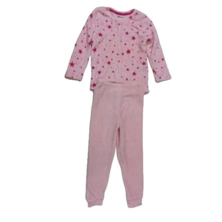 122-128-as rózsaszín szőrmés csillagos pizsama - Kiki & Koko - ÚJ