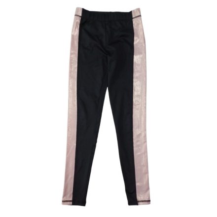 134-140-es fekete-rózsaszín leggings, oldalt csillogós - H&M