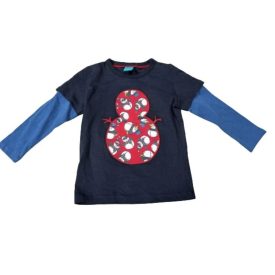   104-es kék karácsonyi hóemberes pamutfeéső - Little Kids - Új