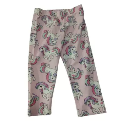 122-es rózsaszín térdig érő unikornisos capri leggings - Kids 
