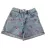 128-as kék koptatott flamingós farmer short, rövidnadrág - Sinsay