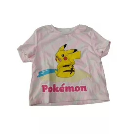   128-as rózsaszín batikolt top, póló - Pokémon - Pikachu - Sinsay 
