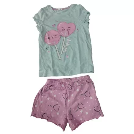 122-128-as kék-rózsaszín nyalókás nyári pizsama - Kids