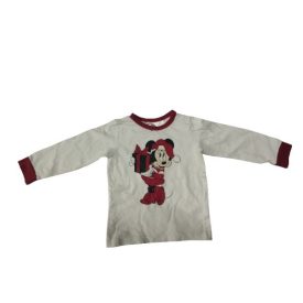 86-92-esfehér-piros karácsonyi pamutfelső - Minnie egér