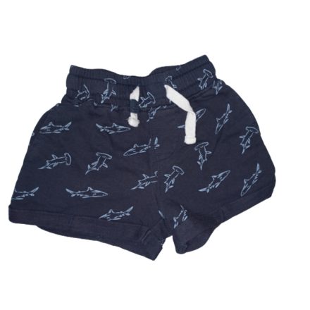 92-es kék cápás pamut rövidnadrág, short - Fox & Bunny