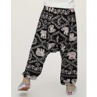 140-es fekete elefántos gyerek nepáli jázmin nadrág, aladdin nadrág, jóganadrág - ÚJ