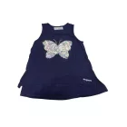 104-110-es sötétkék átfordítható flitteres lepkés póló - Desigual