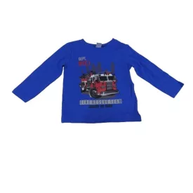   92-es kék tűzoltós, tűzoltóautós pamutfelső - Kiki & Koko - ÚJ