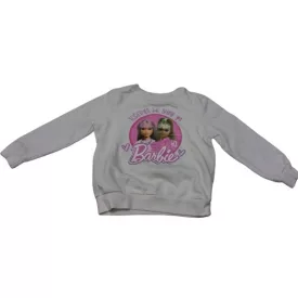 116-os fehér pulóver - Barbie (kicsit sérült a mintája)