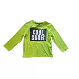   98-as zöld átfordítható flitteres pamutfelső fiúnak - Kiki & Koko - ÚJ