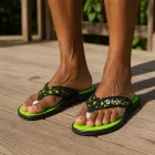 40-es zöld lábujjközös, flip-flop papucs - ÚJ