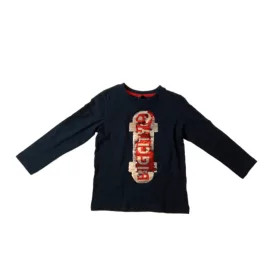   98-as kék átfordítós flitteres gördeszkás pamutfelső - Kiki & Koko - ÚJ