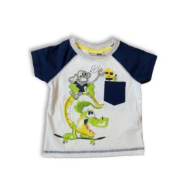 74-es fehér-kék állatos póló - Ergee - ÚJ