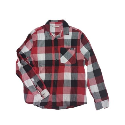 164-es piros kockás hosszú ujjú ing - H&M