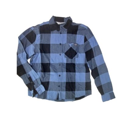 164-es kék-fekete kockás hosszú ujjú ing - H&M
