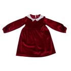 134-es bordó plüss karácsonyi, alkalmi ruha kis fehér csipkegallérral - Sinsay - ÚJ