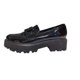 Női 36-os fekete lakk belebújós félcipő