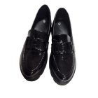 Női 36-os fekete lakk belebújós félcipő