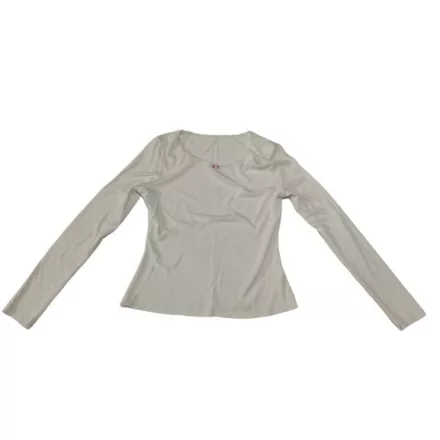 164-es fehér bordás pamutfelső kis virággal