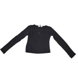   134-140-es fekete áttört mintás csipkés pamutfelső, top - H&M