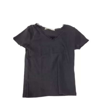 146-152-es fekete bordás top, póló - H&M