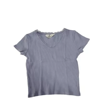 146-152-es liláskék bordás top, póló - H&M