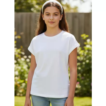134-140-es fehér bordás póló lánynak - H&M
