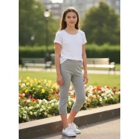   164-es szürke térdig érő leggings, pamut térdnadrág - Alive