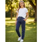 116-122-es sötétkék lányka tréningalsó - Benetton