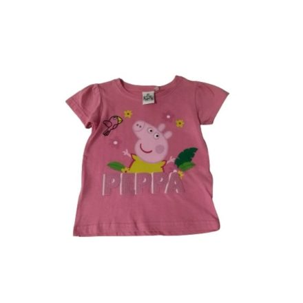 98-as rózsaszín flitteres feliratos póló - Peppa Pig - Peppa Malac - ÚJ