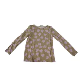 122-128-as barna szivecskés pamutfelső - H&M