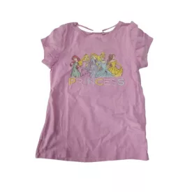   134-es rózsaszín póló - Disney Hercegnők (matrica kicsit kopottabb)