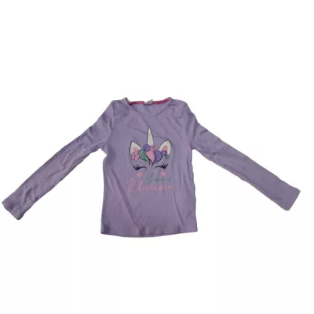 134-es lila unikornisos bordás anyagú sztreccs pamutfelső - Little Kids