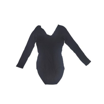 Női L-es fekete hosszú ujjú pamut tornadressz, tornaruha