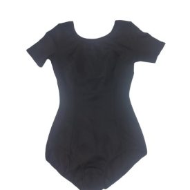 Női L-es fekete rövid ujjú tornadressz, tornaruha