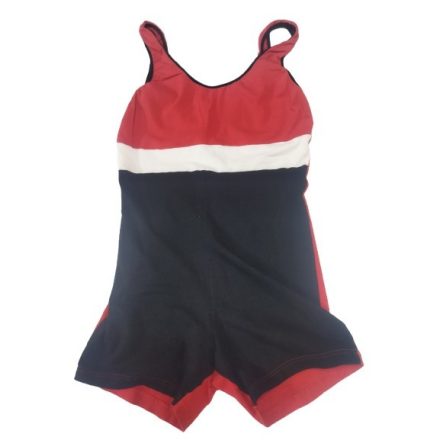 Női L-XL-es piros-fekete pamut tornadressz, tornaruha - Wöhrl