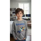 110-es szürke Rubik-kockás, gamer pamutfelső - Crossfire - ÚJ