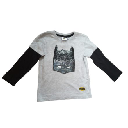 92-es szürke-fekete átforítható flitteres pamutfelső - Batman - ÚJ