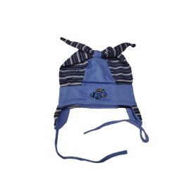   46-48 cm-es fejre kék-sötétkék füles-kötős autós pamutsapka - ÚJ 