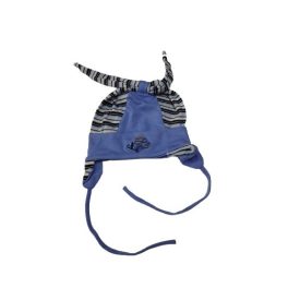   48-50 cm-es fejre kék-sötétkék füles-kötős autós pamutsapka - ÚJ 